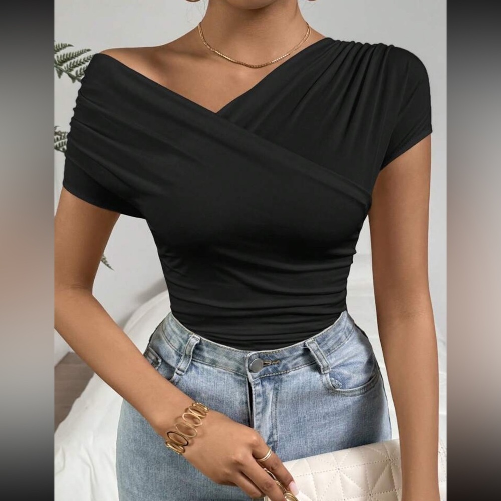 Elegant Black Off-Shoulder Top